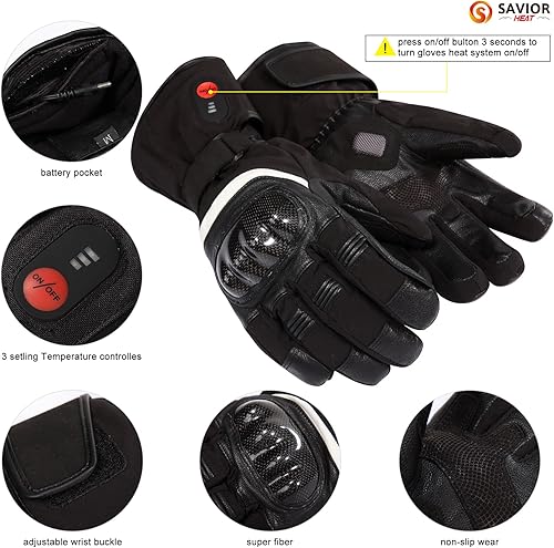 Miniatura 3 de SAVIOR HEAT Guantes térmicos para hombres y mujeres, guantes eléctricos recargables, guantes de esquí con calefacción y guantes de snowboard