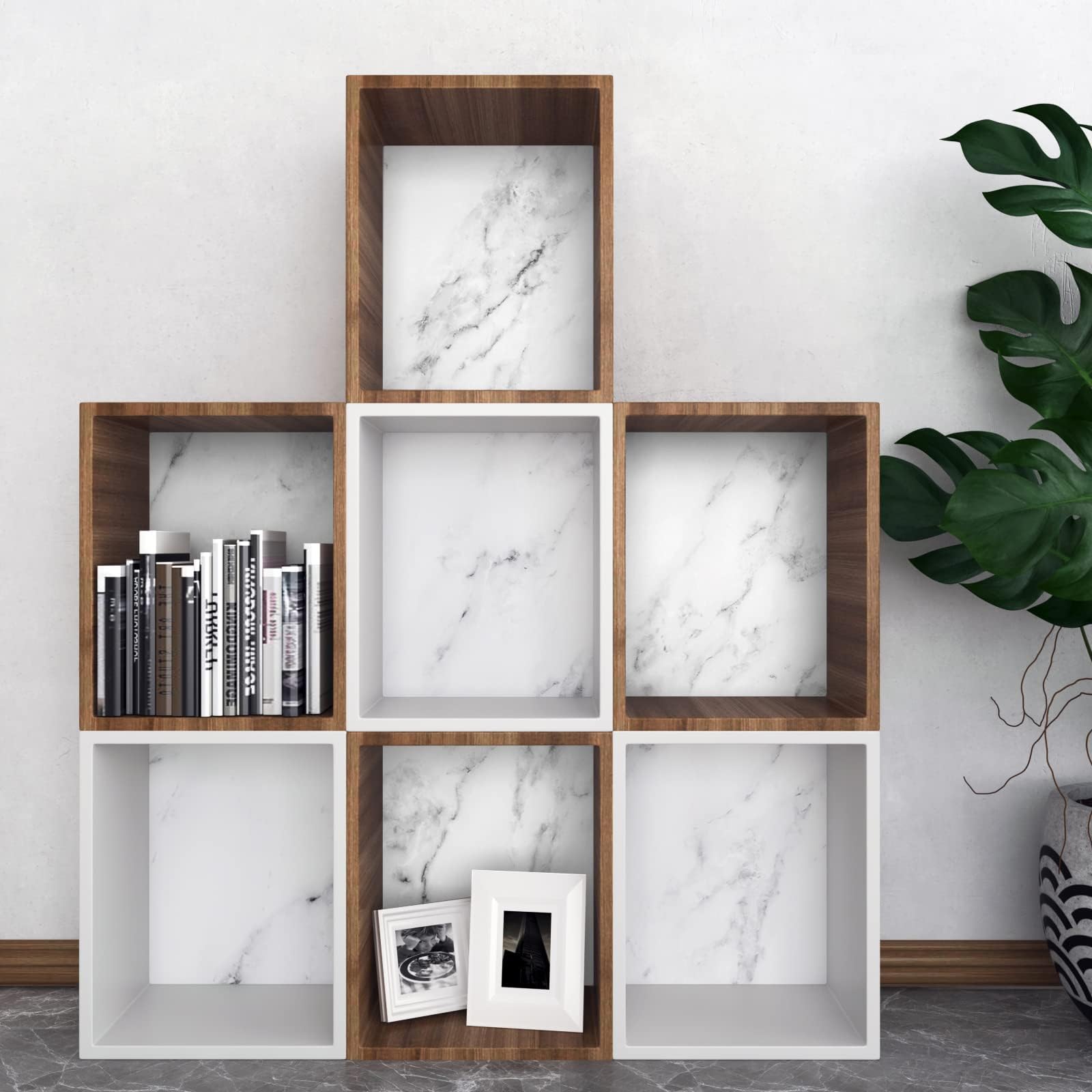 Decotalk Pellicola Adesiva per Mobili Effetto Marmo Bianco Grigio 81X500cm Spesso Carta Adesiva per Mobili Rivestimento Top Cucina Carta da Parati Autoadesiva PVC Impermeabile Soggiorno Tavolo Moderna
