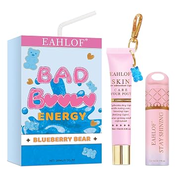 Bad B*tch Energy Lip Duo Set, Lip Conditioner and Oil, Lip Care Set Lip Mask, Lip Gloss Balm, 2-Piece Set For Moisturizing Lips (2pcs, Blueberry Bear)