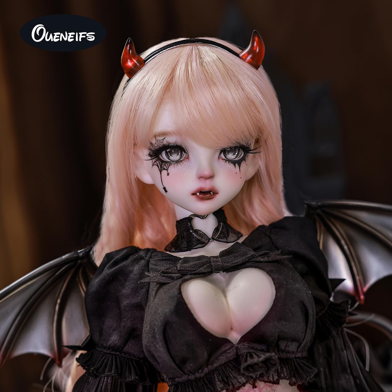 Oueneifs Satanibjd 1/4 Bjd Puppe Halloween Hexe Dämon Stil Dunkler Party Ball Gelenkpuppen Harz Spielzeug