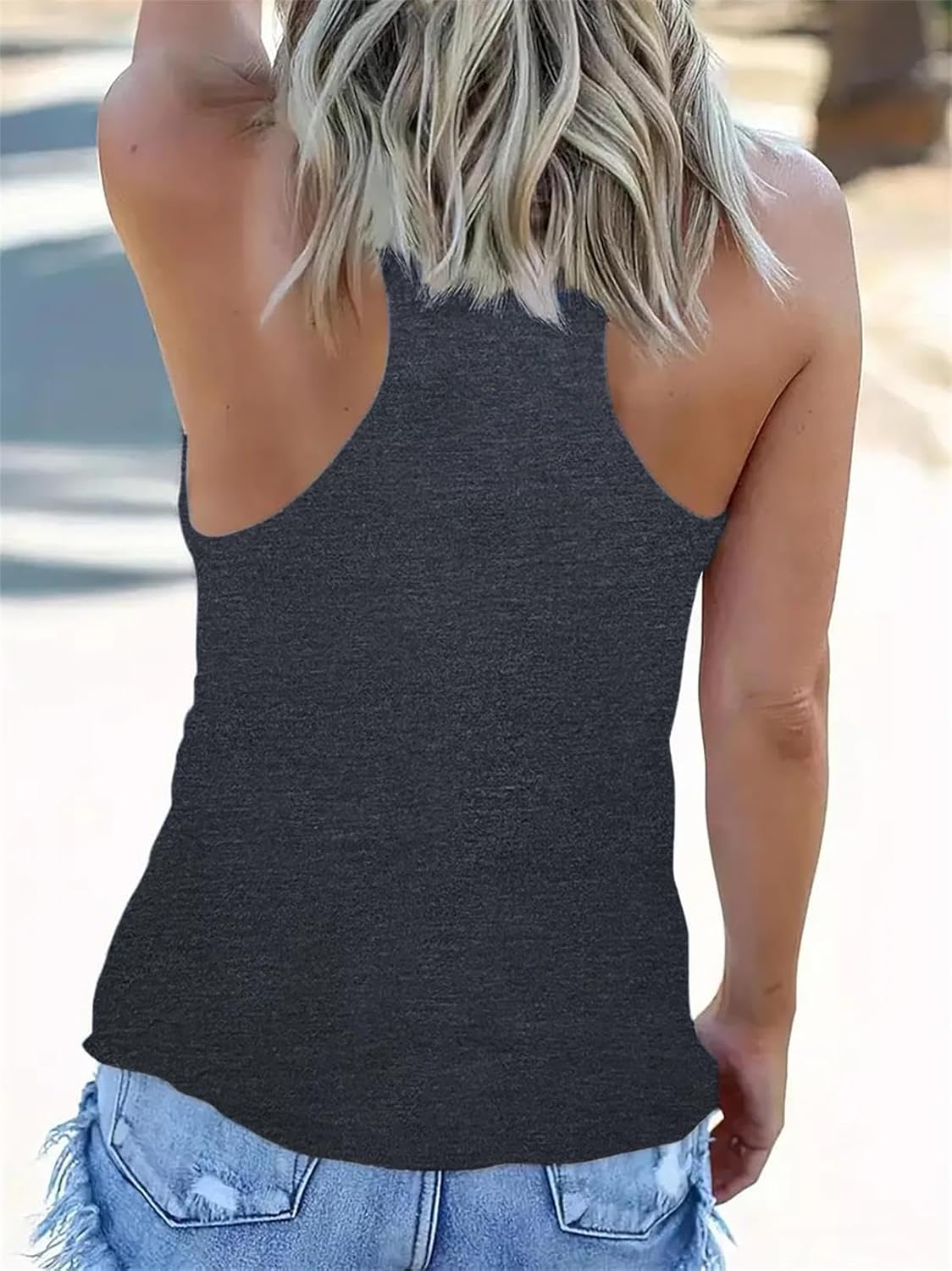 LOOKFACE Women Racerback Graphic Tank Tops Summer Cute Cami Shirt - Image 2