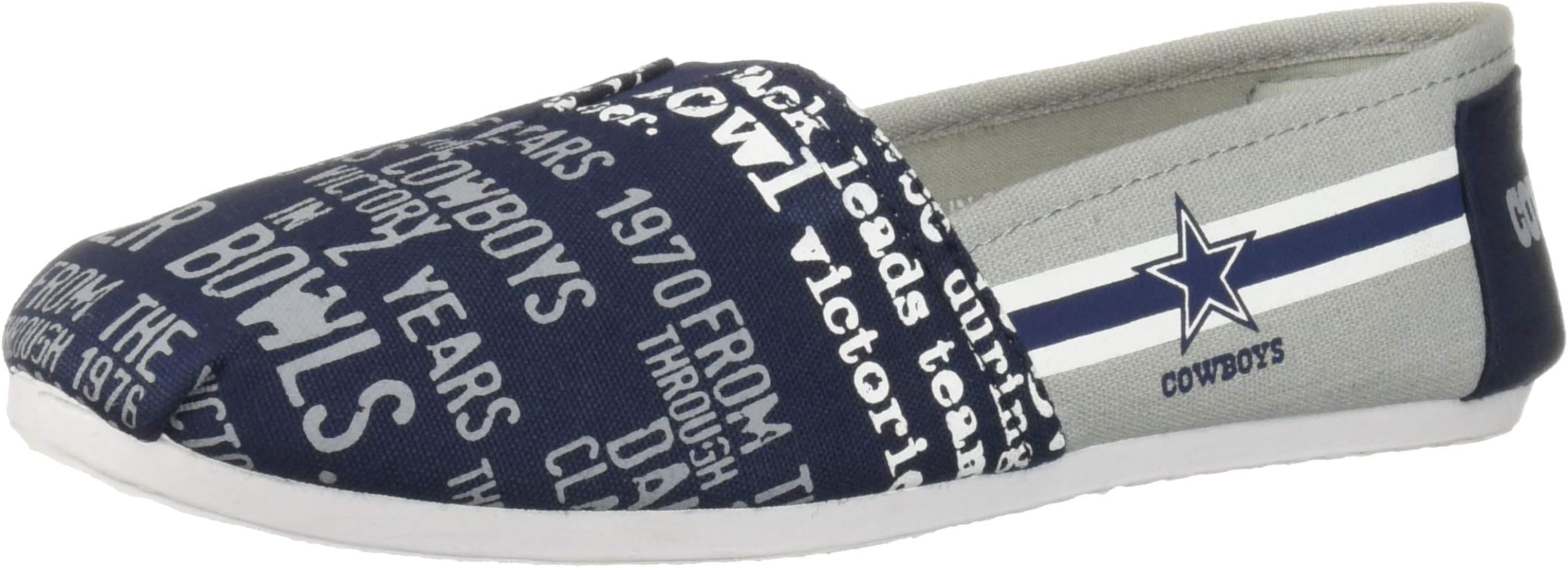 2015 NFL Womens Football Ladies Canvas Slip-On Summer Shoes - Pick Team (Dallas Cowboys, XL)