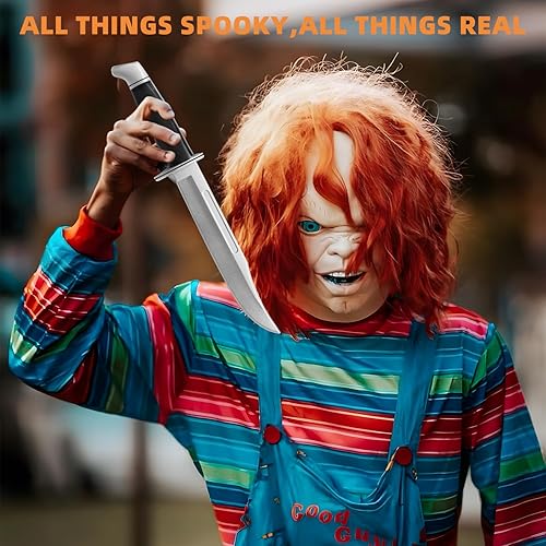 Miniatura 7 de Cuchillo de goma falso de Halloween de 13.5 pulgadas, accesorio de cuchillo de cosplay de Halloween, cuchillos de práctica segura de artes