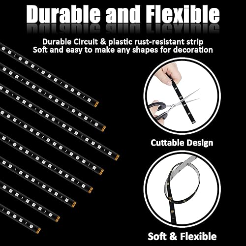 Miniatura 9 de 8 tiras flexibles XT AUTO con 15 luces LED en un largo de 12" y voltaje de 12V. Producto impermeable, apto para el interior y exterior del auto o