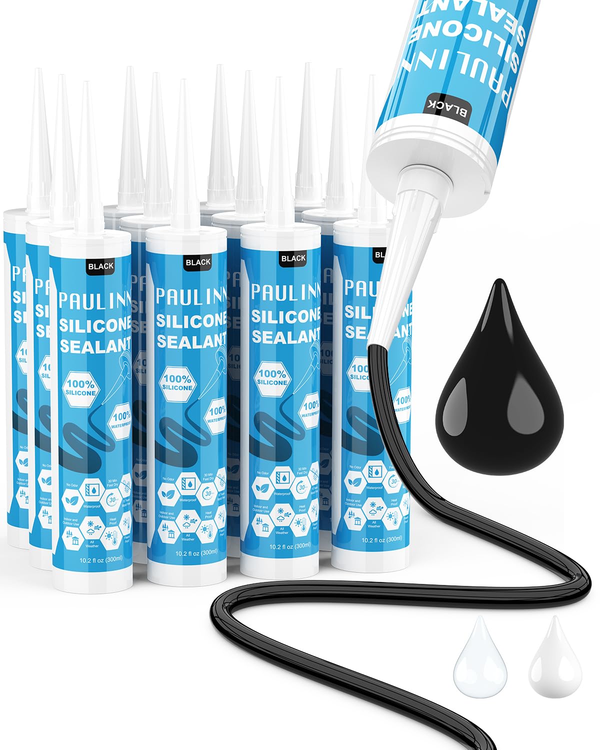 PAULINN Silicone Caulk - Waterproof Sealant (4 Packs) -14