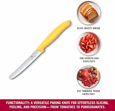 Victorinox 6.7838.C1 Swiss Classic 11cm Tırtıklı Domates Bıçağı, Sarı