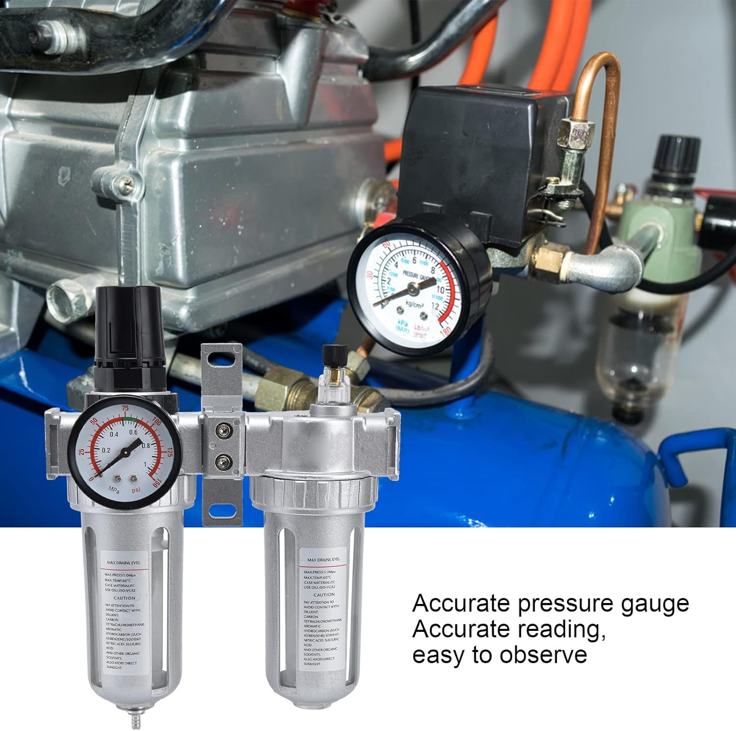 Compressor Filter Pressure Regulator Combo Water Oil Separate Good Airtightness Decompression Compressed Air Filter (SFC200)