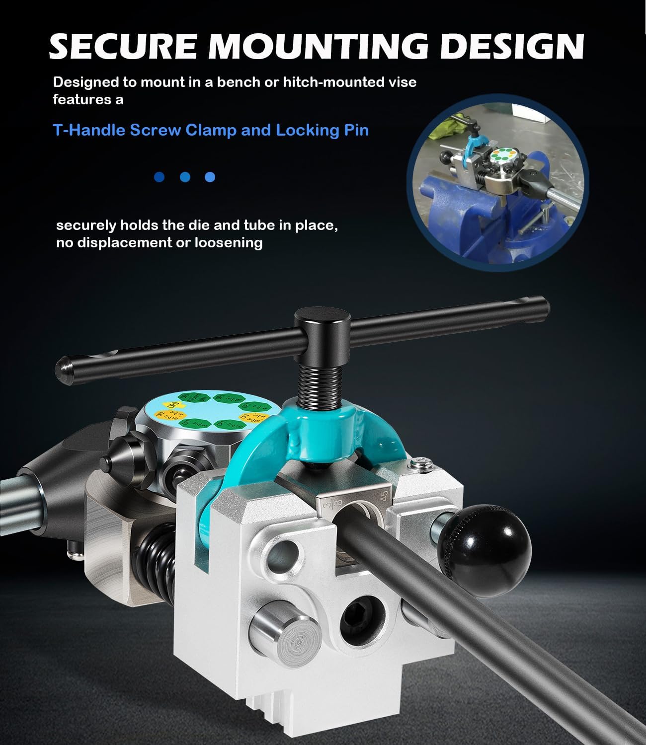 Yoursme Brake Line Flaring Tool Kit - 45 Degree SAE Double Bubble Single Flare Tool for 3/16", 1/4", 5/16”, 3/8”Lines | Professional Flaring Tool Kit for Leak-Free DIY Brake & Fuel Line Repair