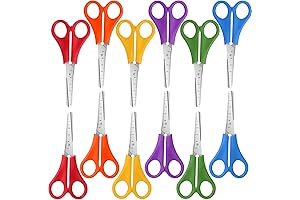 Kids Scissors for Ages 5-12: Bulk Set of 12 Taotree 5" Safety Scissors