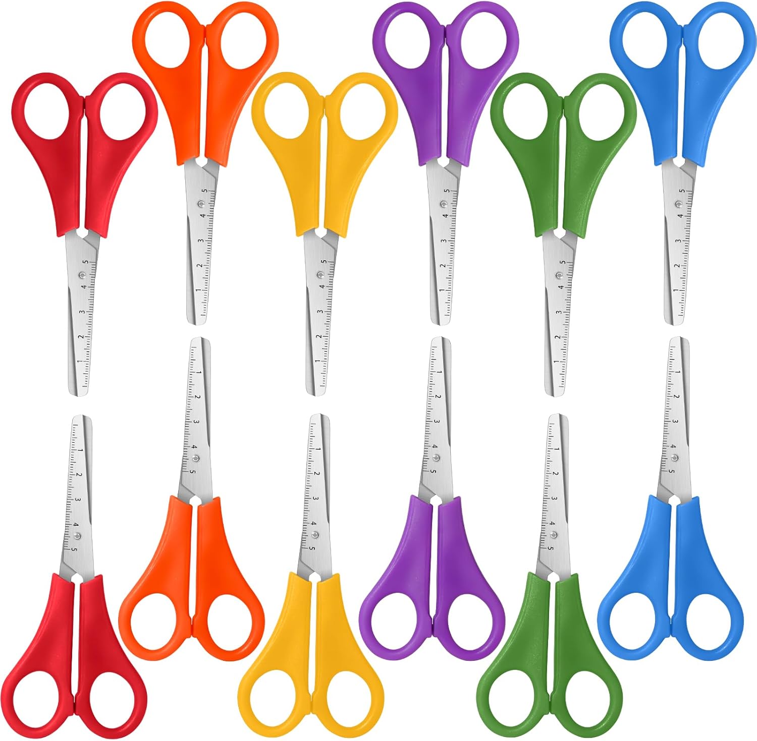 Kids Scissors Bulk of 12-Pack, Taotree 5" Kid Scissors for School Office Supplies, Art Craft Supplies, Small Blunt Tip Safety for Toddler Child Student Classroom Teacher Scrapbook Scrapbooking