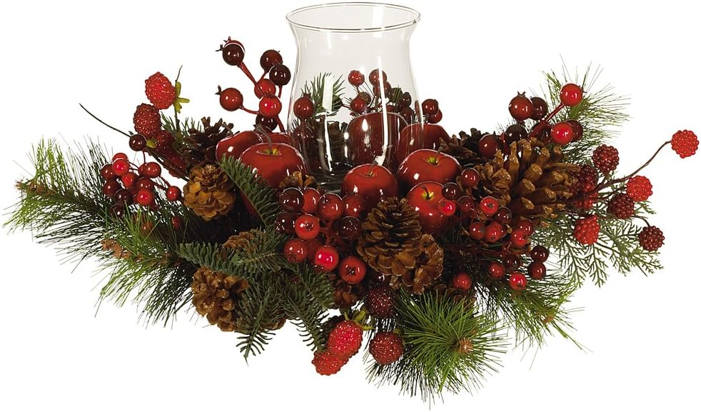 Nearly Natural 4654 Candleabrum Holiday, Red, 17.5x8.5x17.5