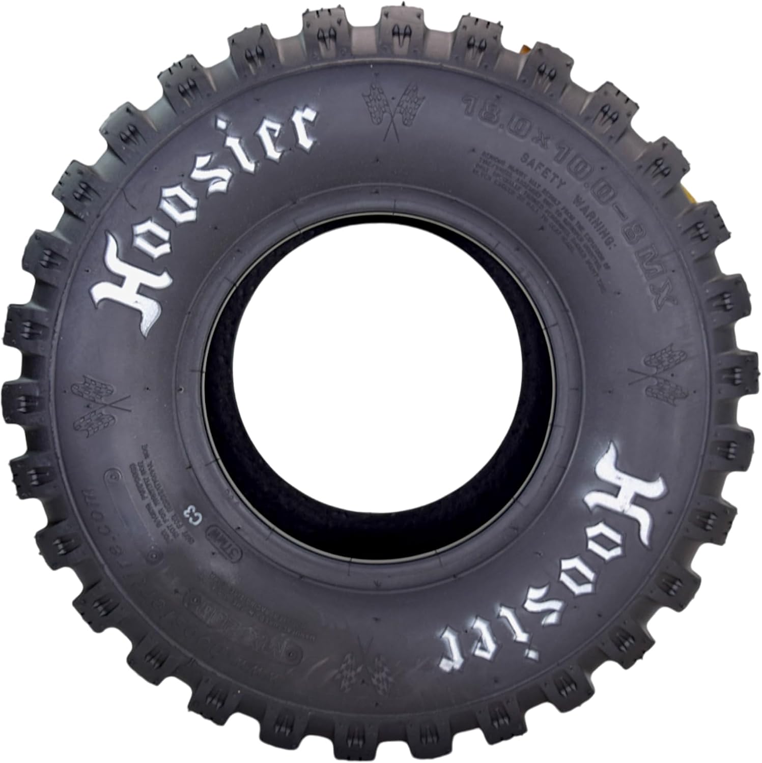 Hoosier ATV MX Tire for Motocross Off-Road Racing with Hoosier Keychain (18.0X10.0-8 MX200 2 Pack)