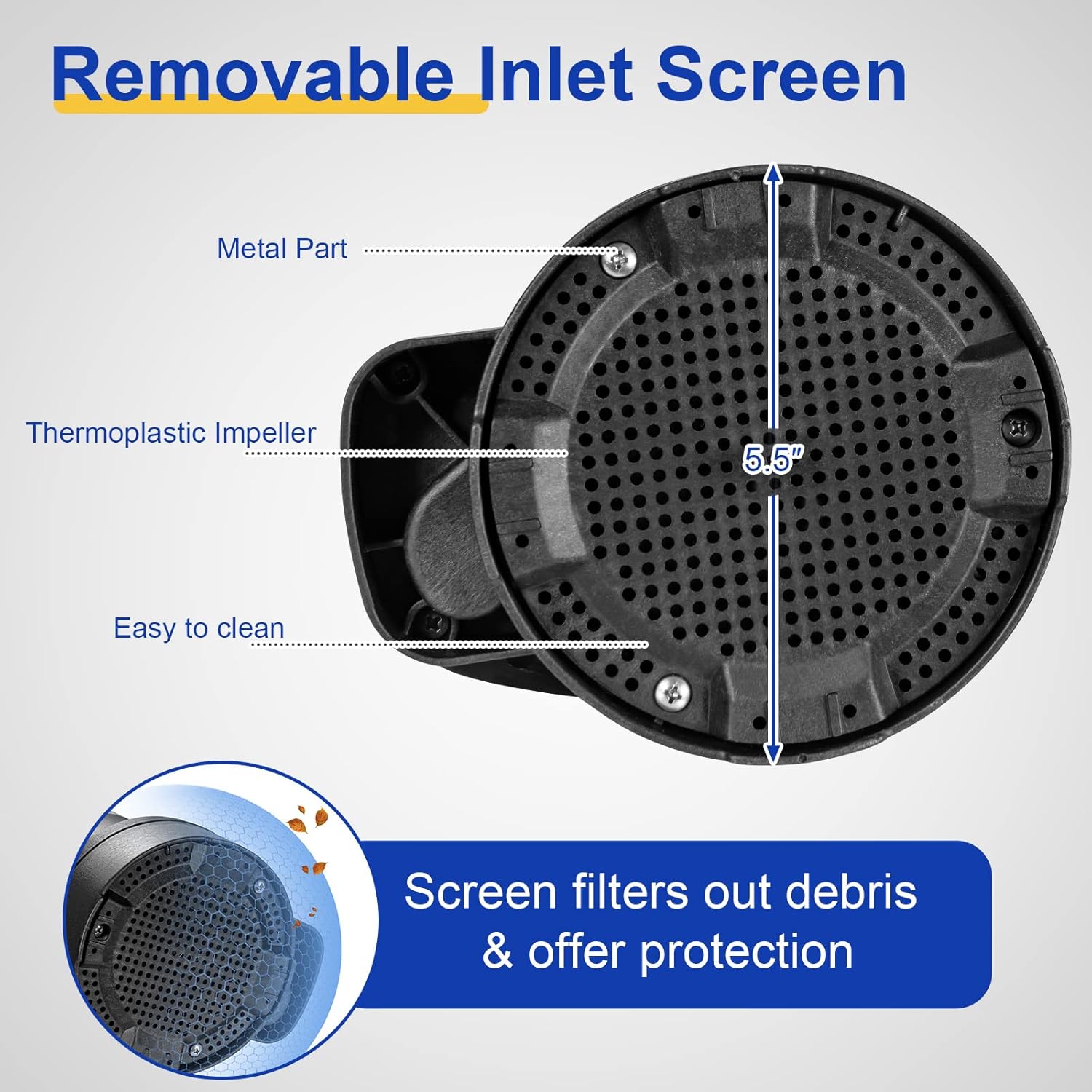 Goplus Submersible Water Pump, 1/3HP 2400GPH Sump Pump w/ 10 FT Cord & Inlet Screen, Thermoplastic Utility Drainage Pump for Basement Swimming Pool Pond Garden Tub