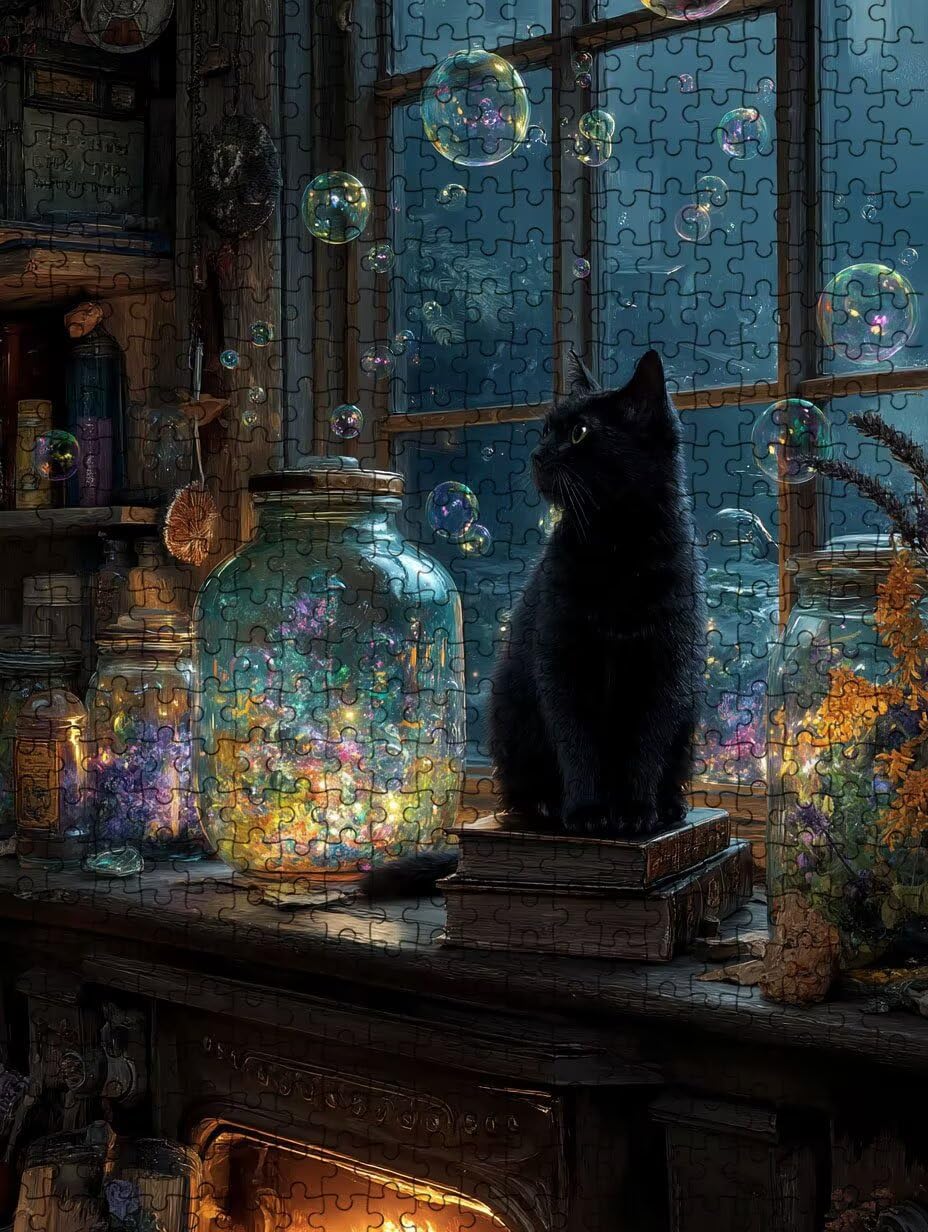 Bubble Gatto Nero Puzzle 4000 Pezzi, 3D Puzzle per Adulti Impegnativo, Educa Puzzles Artistico, Divertente E Stimolante Puzzles Decorativo per La Famiglia, Regalo e Decorazione Pareti FNKL6-814