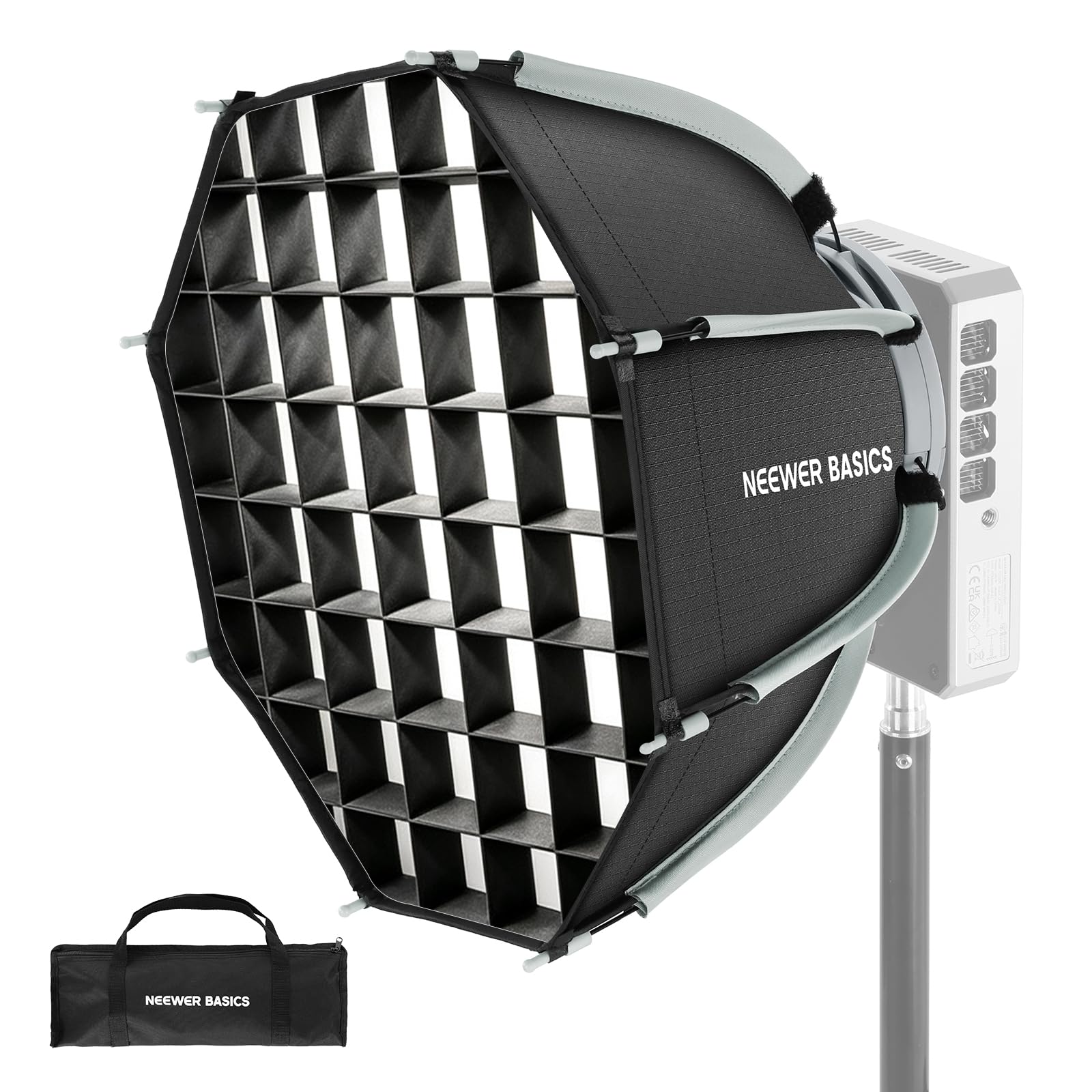NEEWER BASICS ośmiokątny Softbox 12"/30 cm z mini mocowaniem (bez mocowania Bowensa), zestaw mini miękkich pudełek Octabox Paraboliczny z dyfuzorami/siatką świetlną LED HS do fotografii wideo w studiu