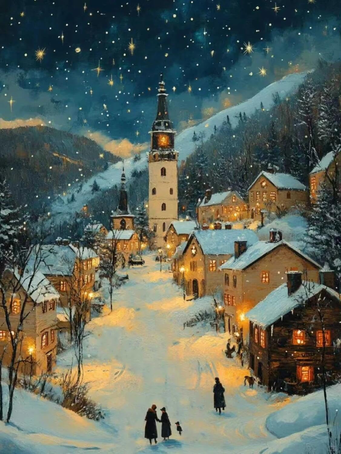 Rqwybcaxn Bead Cross Stitch Kits Fairy Tale Town 40x50cm