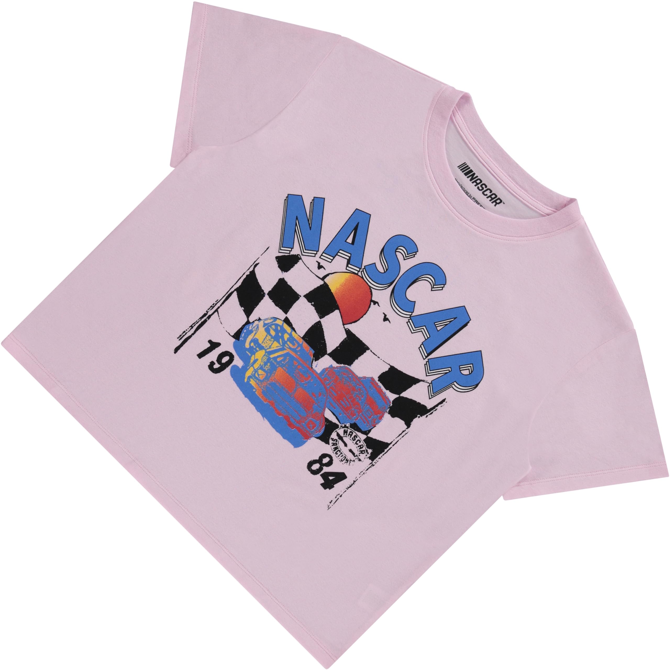 NASCAR Ladies Racing Fashion Shirt - Ladies Classic Racing Tee Front and Back Skimmer Crop Top Tee
