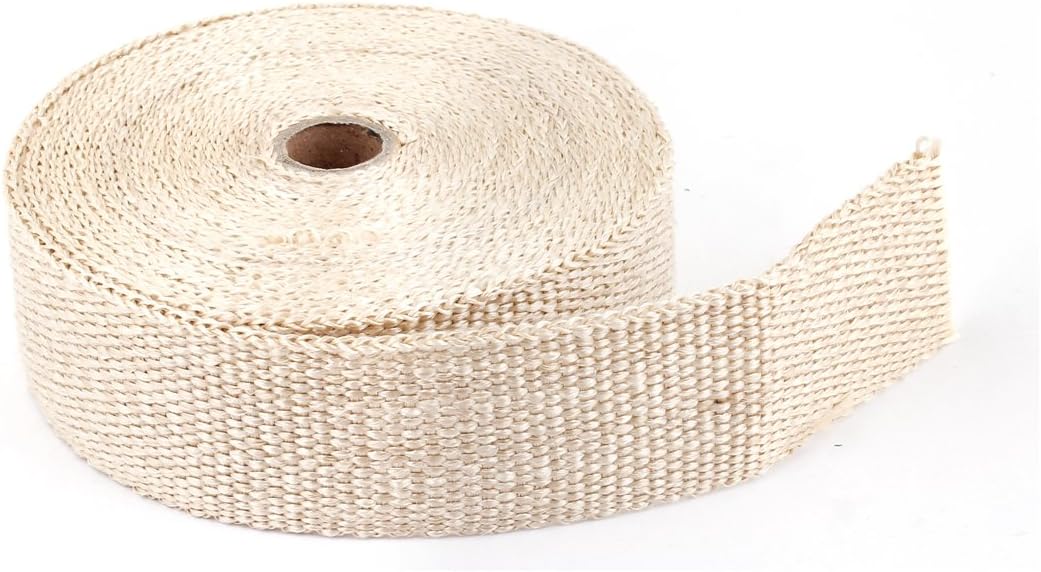 Ruilogod Car Auto Fiberglass Header Exhaust Pipe Wrap Tape Thermo Insulation