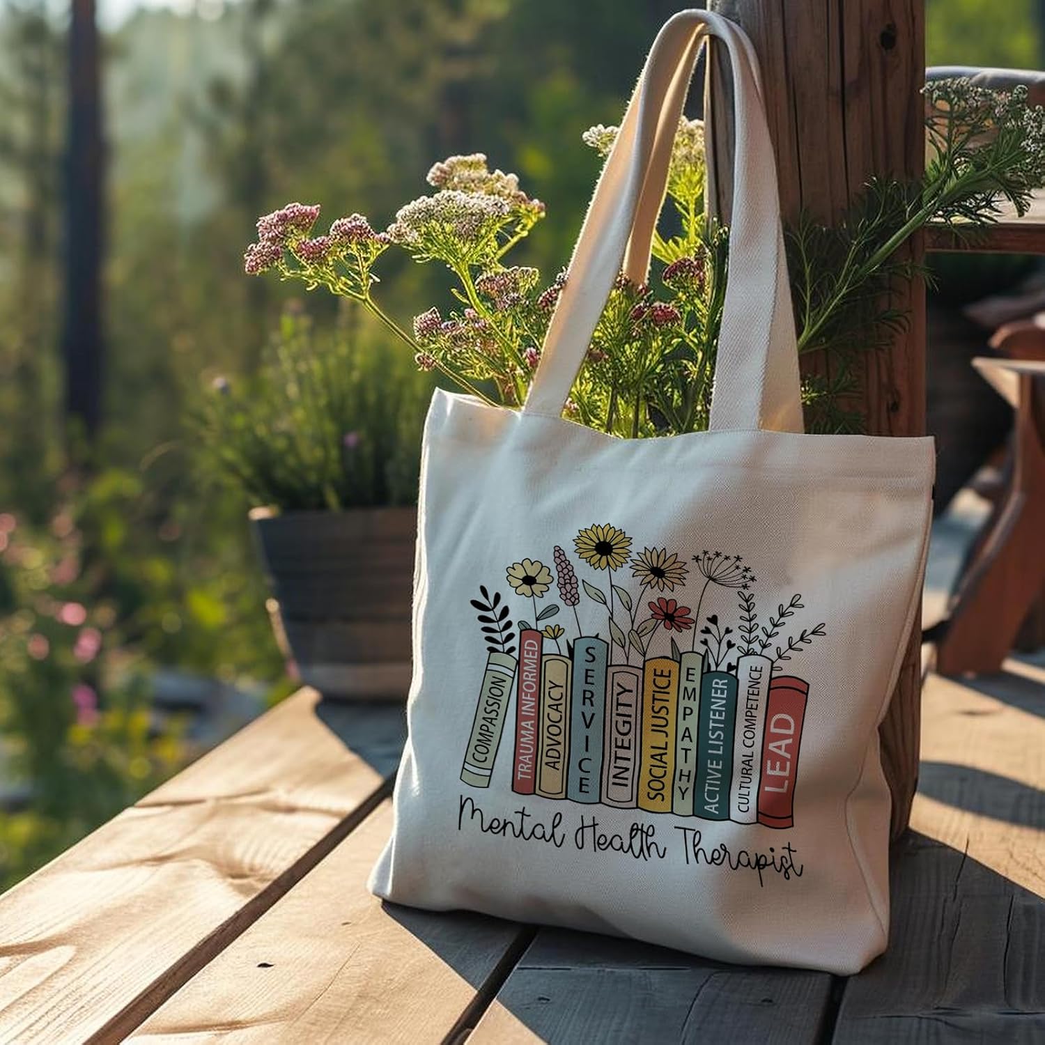 Mental Health Canvas Tote Bag - Aesthetic Canvas Shoulder Bag for Women - Image 3