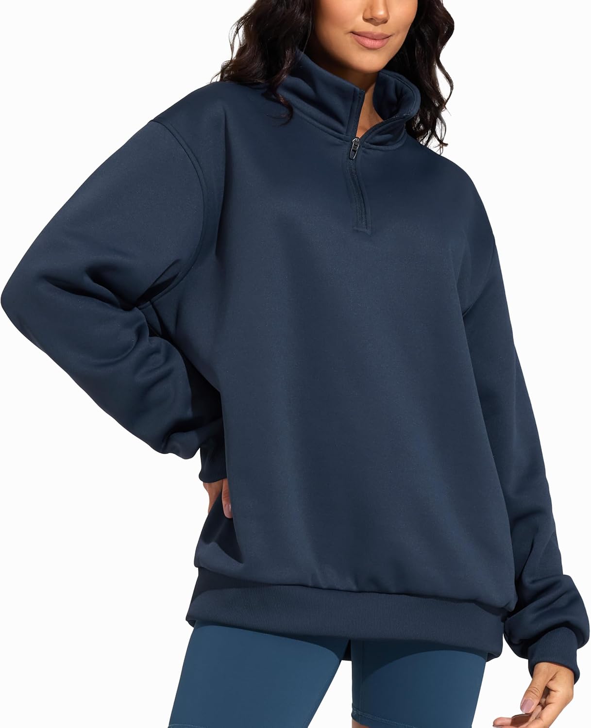THE GYM PEOPLE Women's Oversized Sweatshirt Half Zip Fleece Pullover Long Sleeve Workout Tops