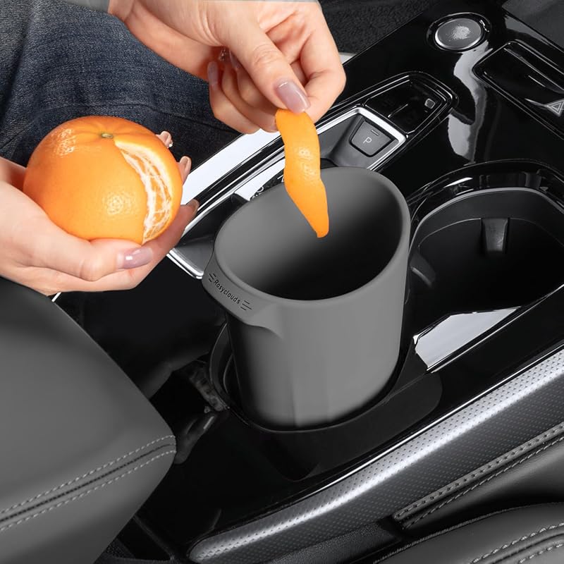 Lixeira automotiva mini de silicone para porta-copos e console XmuxHai preta, 2 unidades