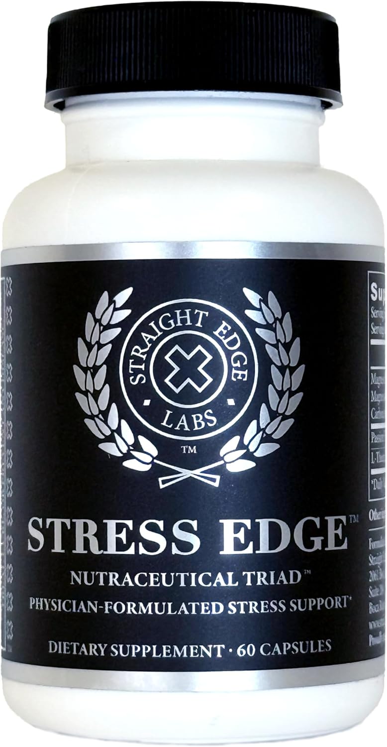 Stress Edge Stress Relief Supplement, Natural Mood Enhancer, Physician-Formulated, Calm Mind and Body, Improve Sleep, Fast Acting, 30 Servings