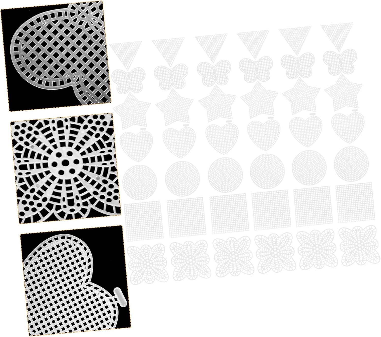 70pcs Plastic Cross Stitch Mesh Sheets, Easy DIY Cut Blank Canvas