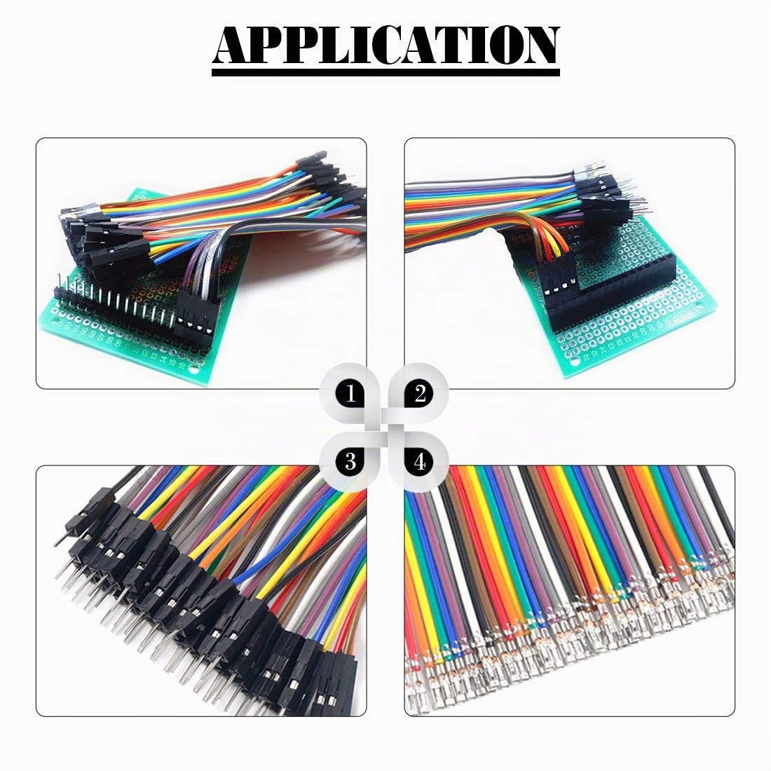 Glarks Lot de 635 connecteurs mâle/femelle, 40 broches, pas de 2,54 mm et 10 câbles plats IDC de couleur arc-en-ciel