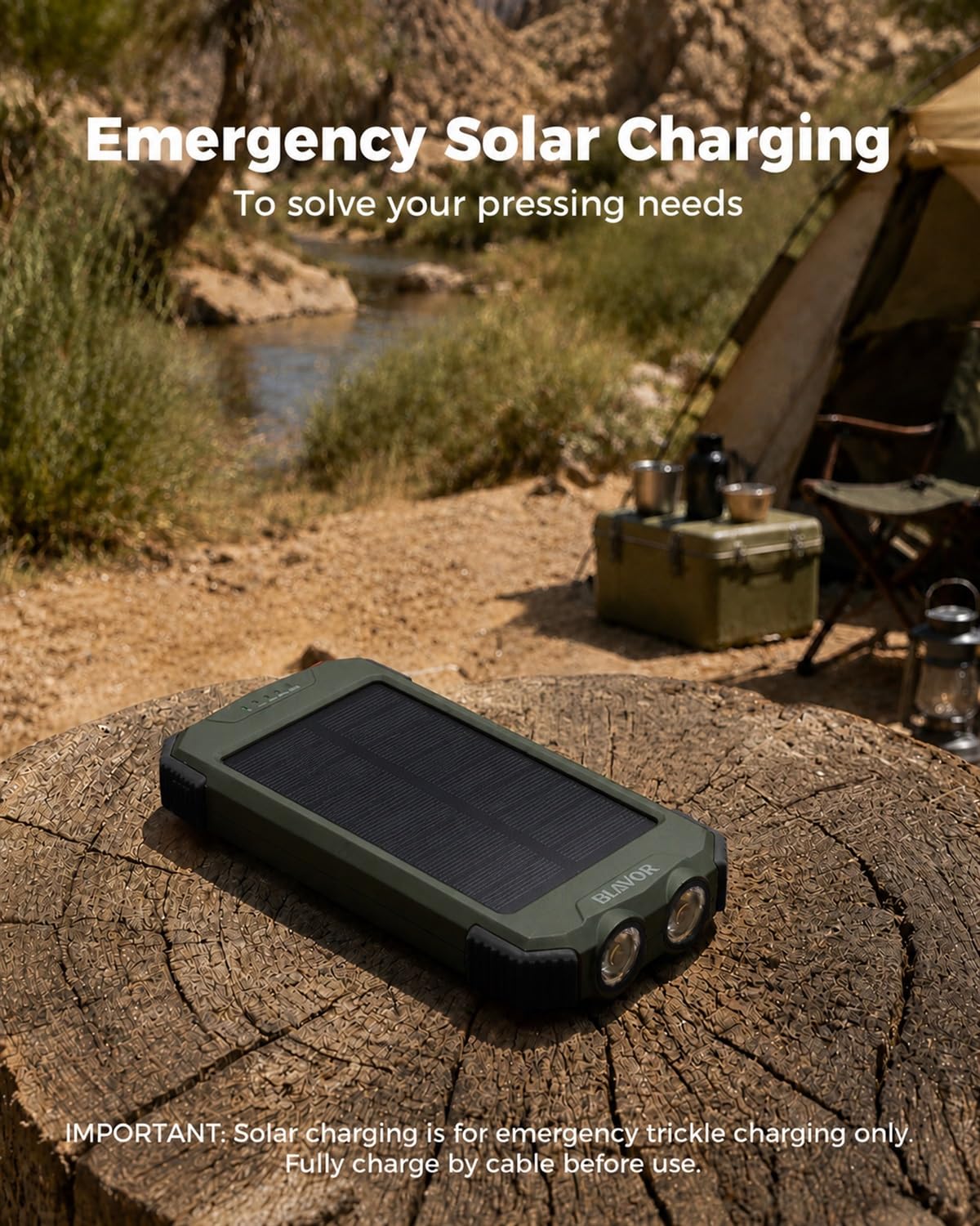 BLAVOR Solar Power Bank 10,000mAh Portable Wireless Charger for Cell Phones view 6