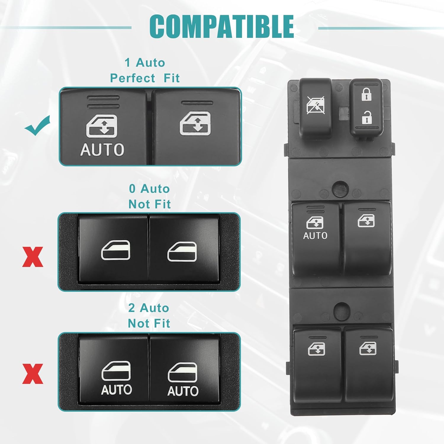 ACROPIX Front Left Driver Side Power Window Switch Fit for Subaru Forester 2014-2016 No.83071SG040 - Pack of 1 Black