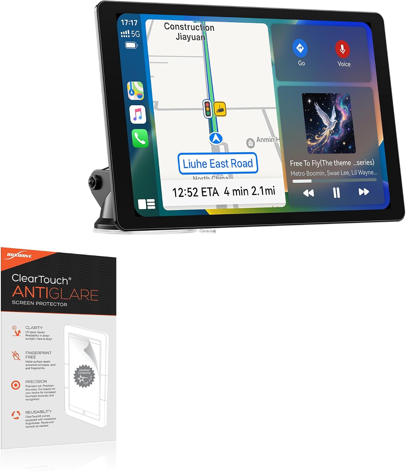 BoxWave Screen Protector Compatible With IIWEY Extra Large Wireless Apple CarPlay Screen for Car (11 in) - ClearTouch Anti-Glare (2-Pack), Anti-Fingerprint Matte Film Skin