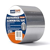 Vista 11 de ADHES TAPE Cinta de papel de aluminio, resistente al calor, impermeable, 0.78 pulgadas x 164 pies, para HVAC, reparación, sellado, aislamiento