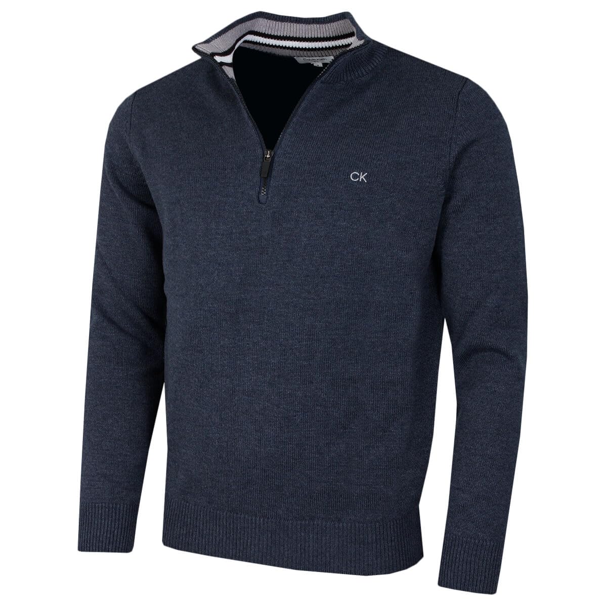 Calvin Klein Men's Dark Ocean Marl Sport 1/2 Zip Ck Golf Sweater - Xxxl