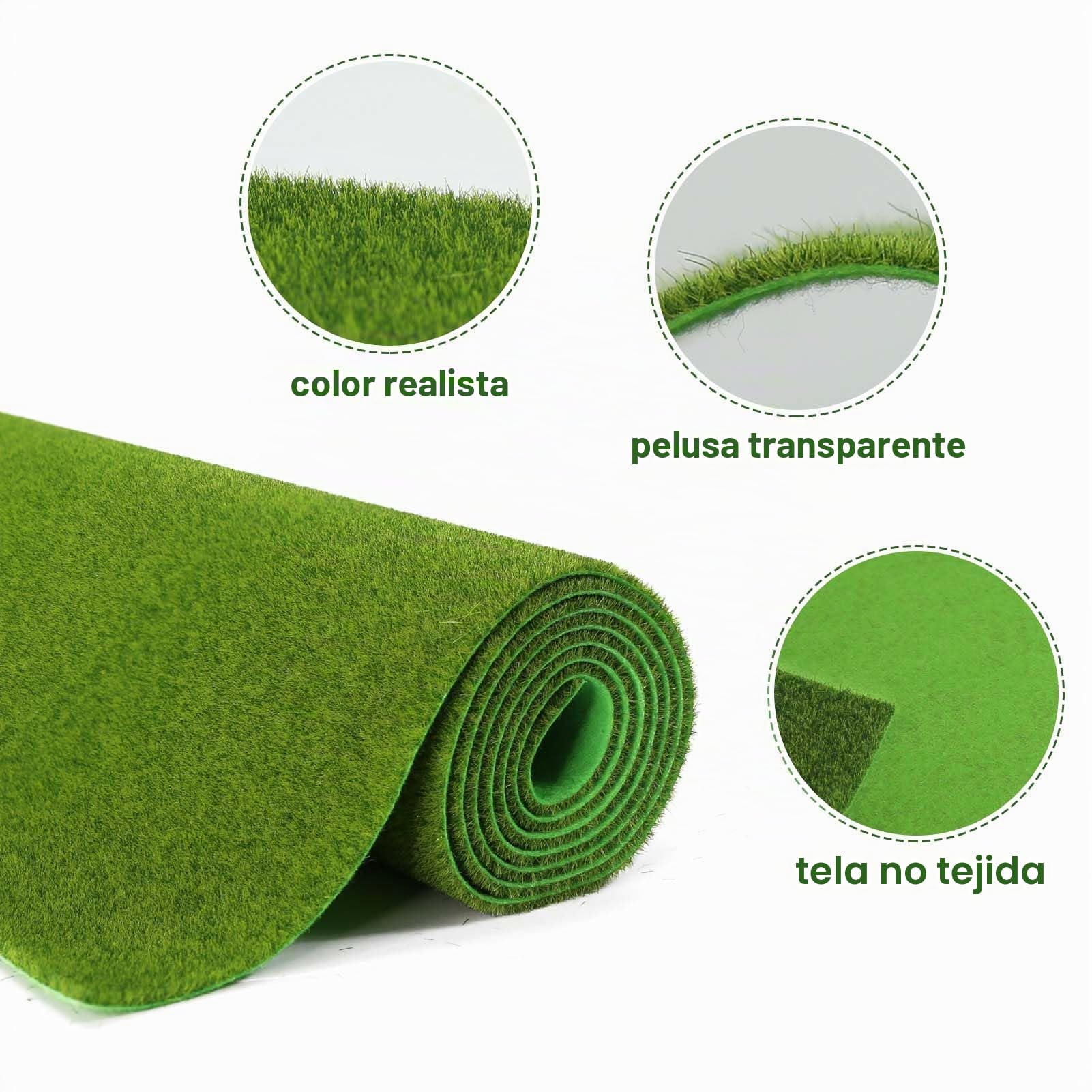 Evemodel 1 pieza 41 x 99 cm Verde Alfombra de hierba en miniatura Pradera Alfombra de césped artificial para modelo de pista Paisaje miniatura (3 mm)