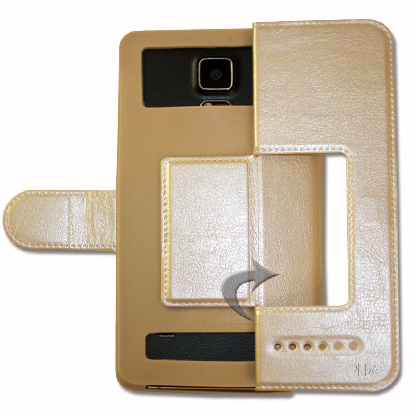 Ph26, Custodia a Portafoglio per Lexibook Tablet Phone XL, Colore: Nero