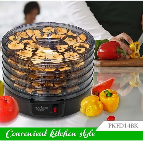 Miniatura 3 de NutriChef Máquina deshidratadora de alimentos – Conservador de alimentos eléctrico profesional de varios niveles, máquina de carne o carne seca de