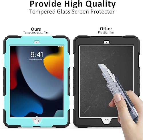Miniatura 3 de Ambison Funda para iPad de 987 generación de 10.2" 202120202019, a prueba de niños, a prueba de golpes, con protector de pantalla de vidrio templado