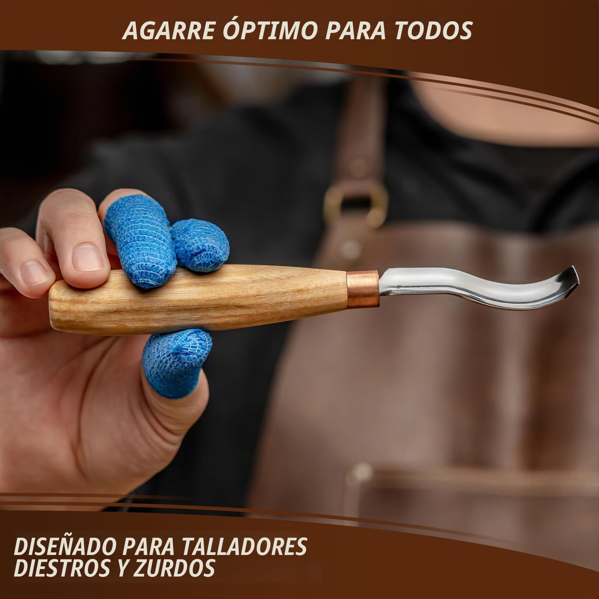 BeaverCraft Cincel Curvado K8a/14 1,4 Cm – Herramienta Para Tallar Cucharas, Cincel Compacto Para Principiantes Y Profesionales, Hoja De Acero Al Carbono