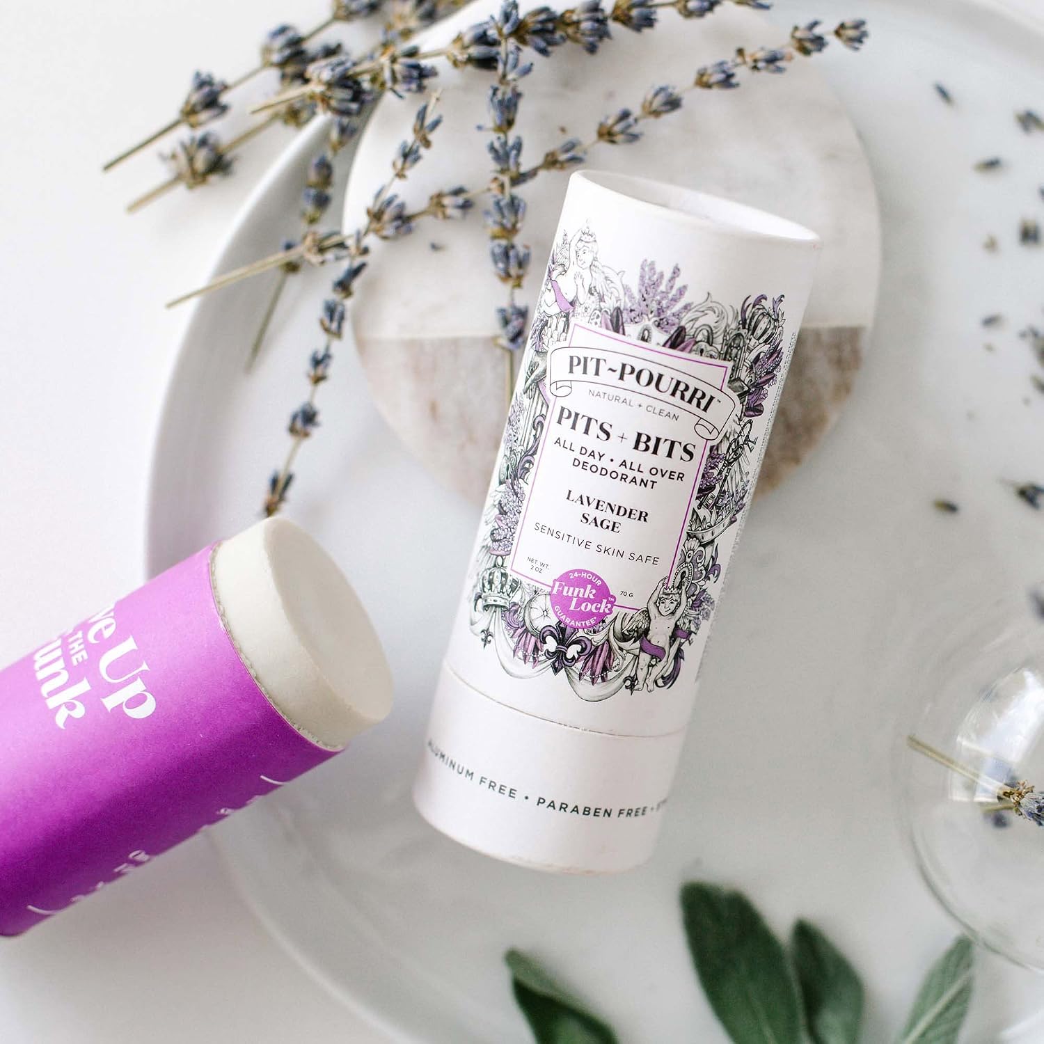 Poo-Pourri, Natural Pourri Deodorant, Pits + Bits, All Day All Over, Lavender Sage 2 oz, White 2 Ounce