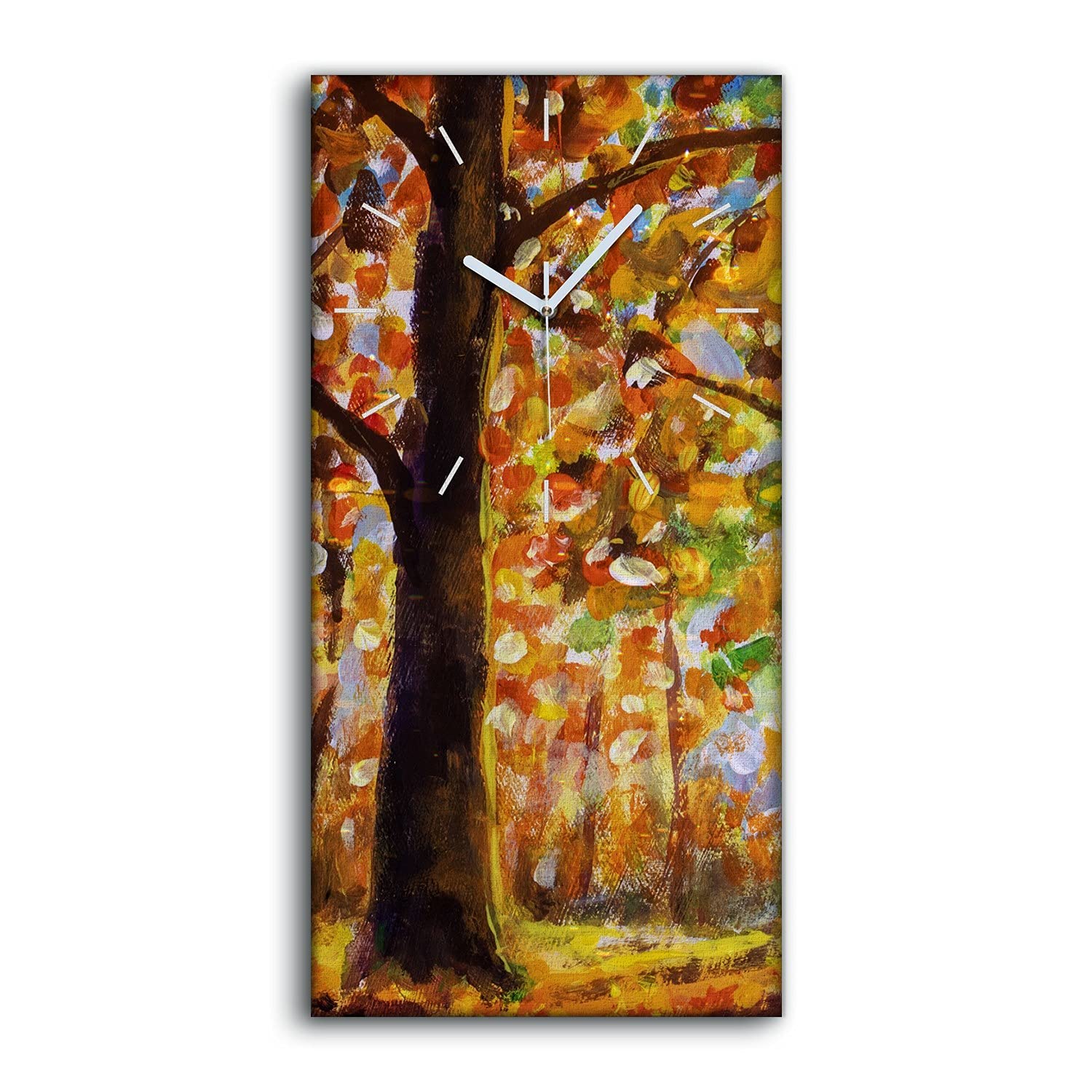 Horloge sur Toile Arbres Forestiers Automne Nature Salon Art Moderne