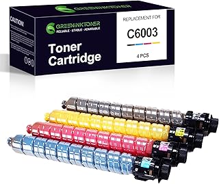 Greeninktoner Replacement for Ricoh Toner Cartridge 841849 841851 841852 841850 Compatible with Ricoh Aficio/Lanier/Savin MP C6003,MP C4503,MP C5503, MP C6004,MP C6004ex,MP C4504,MP C4504ex/C5504 Printer (4 Pack, Black/Magenta/Cyan/Yellow)