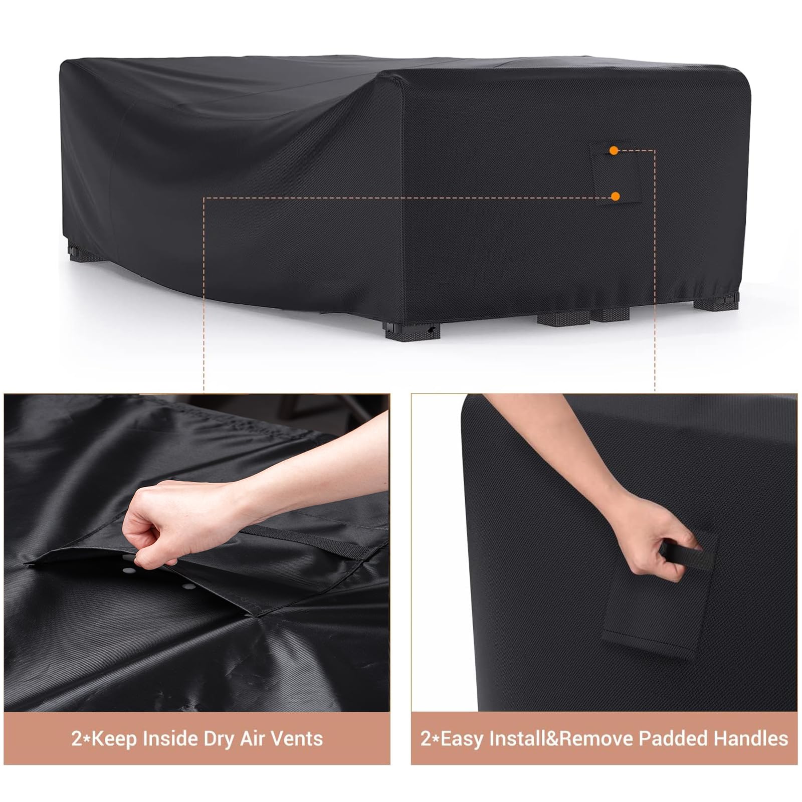 Housse Table De Jardin, Bache De Protection Exterieur, 420D Oxford Tissu Housses pour Mobilier De Jardin Imperméable et indéchirable