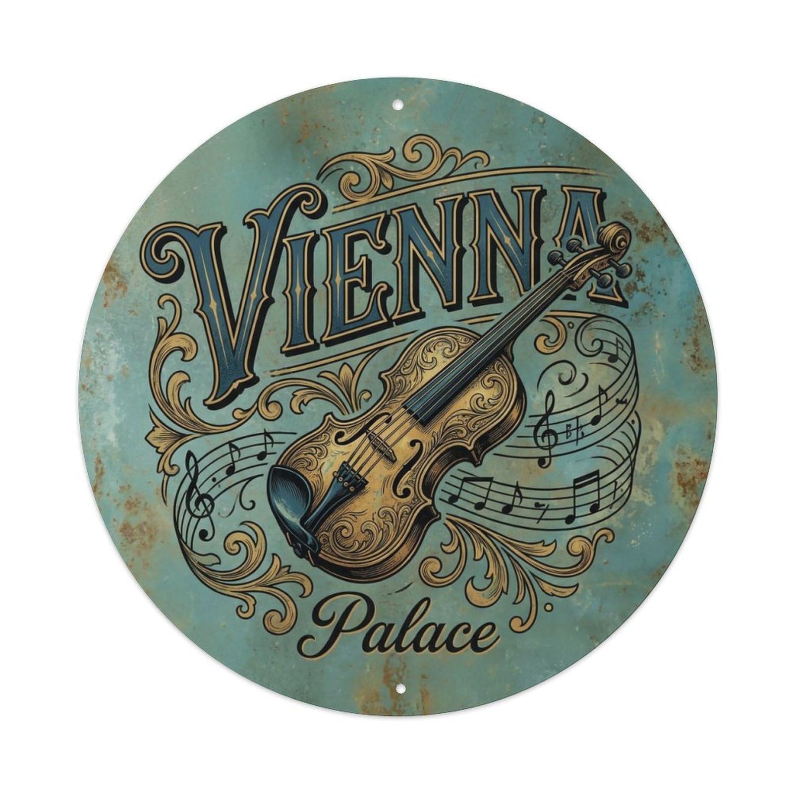 Yrnq 8X8inch Vintage Style Vintage Travel Vienna Austria Tradition Metal Tin Sign