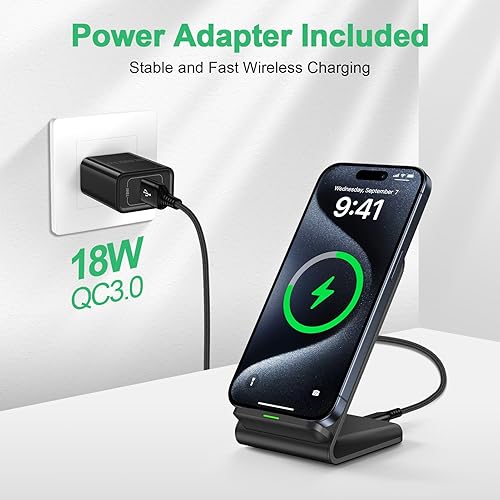 Miniatura 3 de Cargador inalámbrico plegable Samsung Soporte de carga rápida inalámbrico Android escritorio teléfono cargador pad 15W para Samsung Galaxy S25 Edge