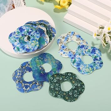 Tinoaly Dexcom G7センサー用オーバーパッチ10個 通気性 不織布 フラワーシェイプ センサーステッカー 穴付き 防水 粘着 CGM パッチ 5種類の花