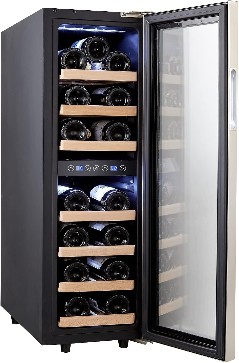 Kalamera KRC-75BSS with door open, showing interior and shelves