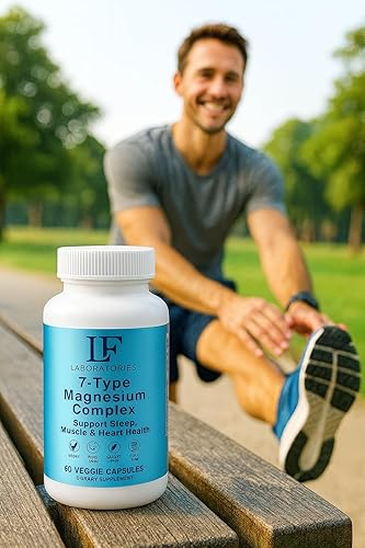 Miniatura 5 de Complejo de magnesio de 7 tipos con vitamina B6  Alta absorción, vegano, sin OMG, suplemento sin gluten  Apoya la relajación muscular, la fuerza