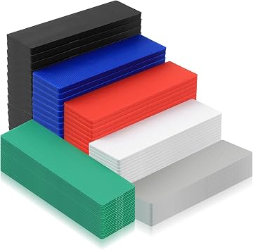 90 PcsPlastic Packers and Shims, Plastic Shims for Levelling, Flat Plastic Glazing Packerss, Window Packers Assorted Window and Door Spacers10 x 2.8cm x 1/2/3/4/5/6mm