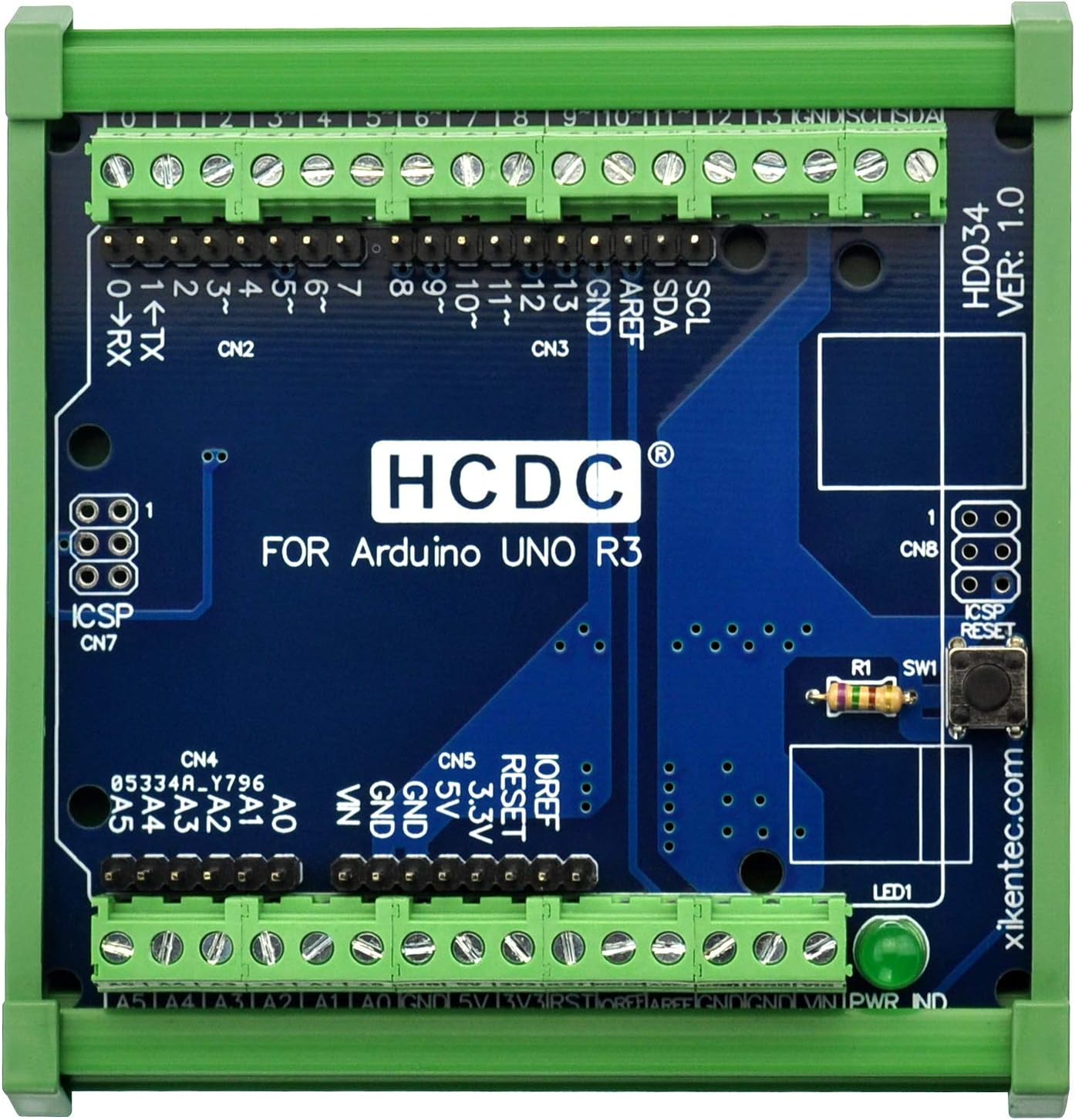 DIN Rail Mount Pinout Breakout Terminal Block Module for Arduino UNO R3