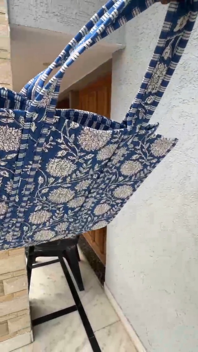 Amazon.com: Quilted Cotton Handprinted Reversible Large multicolor